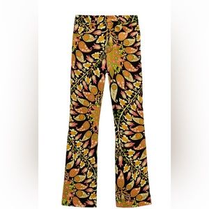 Zara vibrant printed flared pants mod 60s